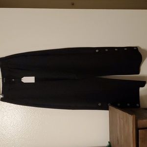 Universal Standard wide leg novelty button pant, black, size 2xs